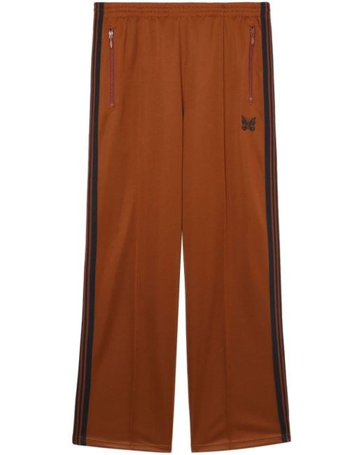 Needles Brown Logo-embroidered Track Pants for men
