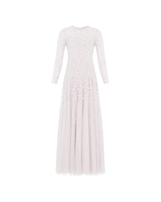 Needle & Thread White Starry Nights Round-Neck Gown Maxi Dress