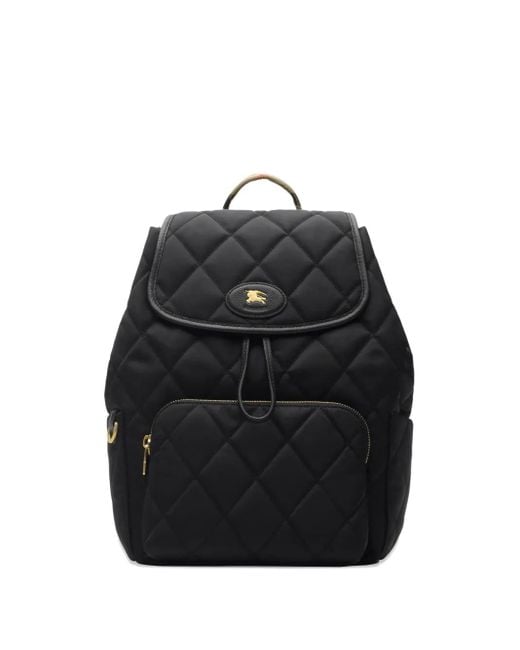 Burberry Gewatteerde Rugzak Met Leren Afwerking in het Black