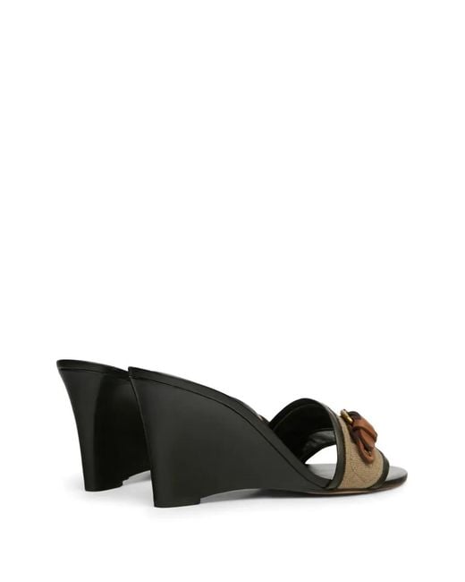 Isabel Marant Black Abryel Open-Toe Wedge Mules