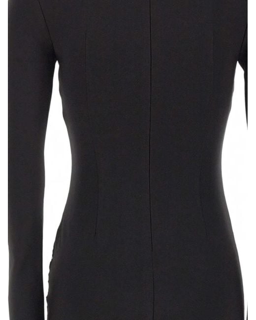 Twentyfourhaitch Black Lace-Insert Mini Dress