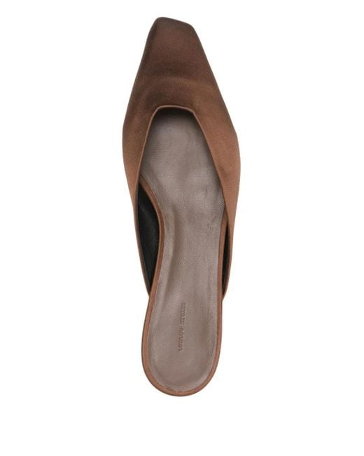 Loulou White Liz Satin Pointed-Toe Mules