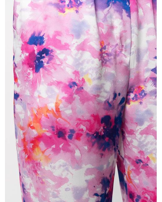 MSGM Pink Floral-print Trousers
