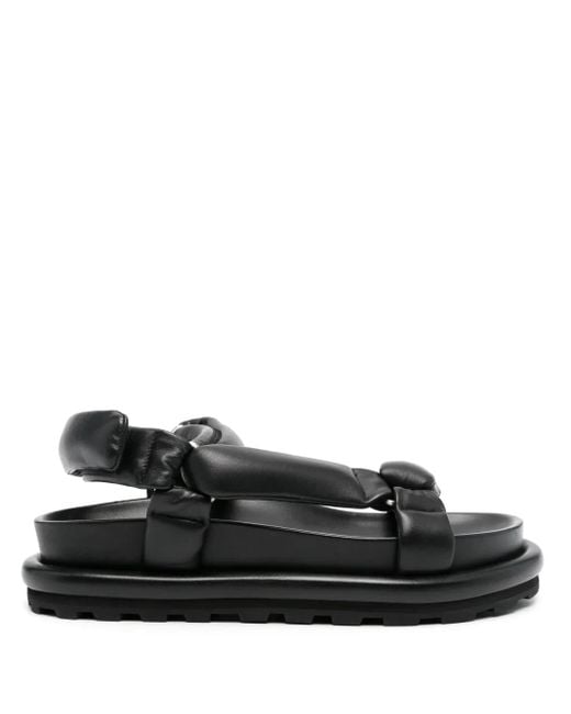 Jil Sander Black Padded Leather Sandals for men