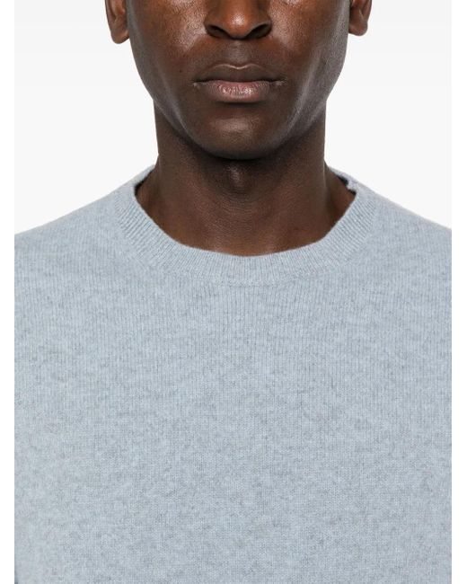 Zegna Blue Brushed Fine-Knit Jumper for men