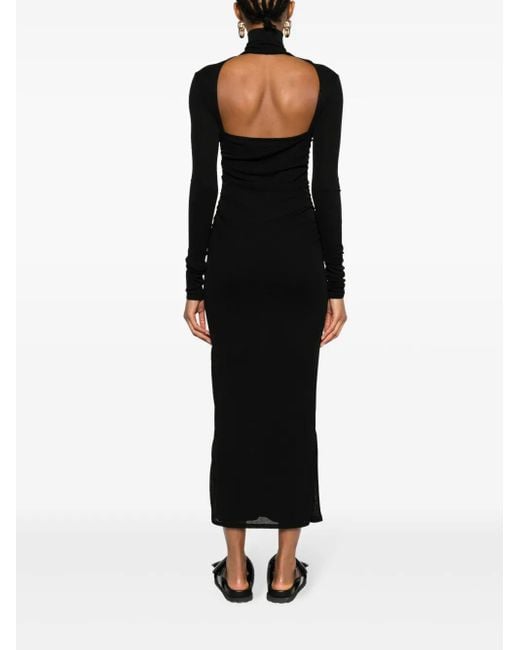 Nanushka Black Cardia Mesh-jersey Midi Dress