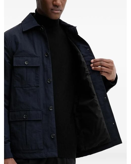 Bally Blue Buttoned Front-Pockets Jacket for men