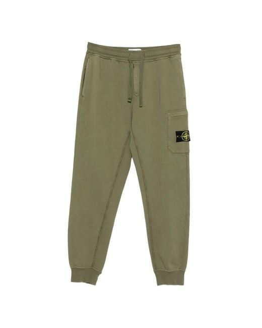 Stone Island Green Pantalon De Jogging À Poches Plaquées for men