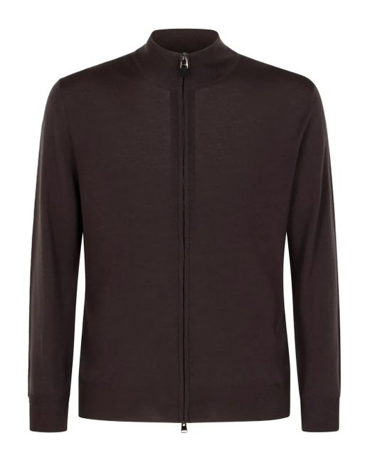 Canali Cardigan mit Reißverschluss in Black für Herren