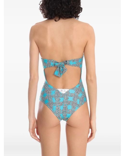 Amir Slama Blue Rope Detailing One-Piece