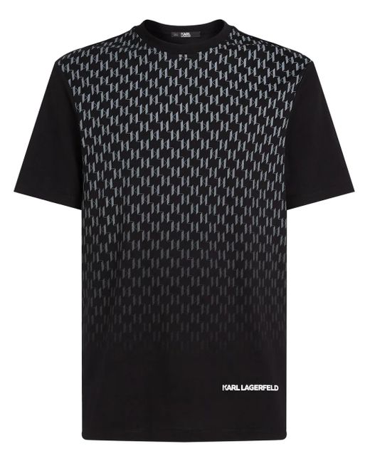 Tシャツ・カットソー KARL LAGERFELD Men Tops 705053512910990 Black Karl Lagerfeld - Black T-shirt with 