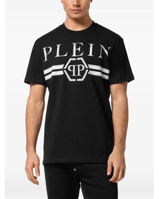 Philipp Plein Black Short-Sleeved T-Shirt With Print for men