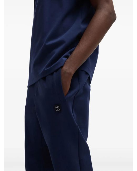 HUGO Blue Drawstring Track Pants for men