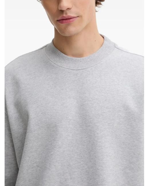 AllSaints Gray Milo Logo-Patch Sweatshirt for men