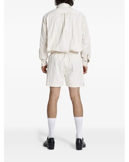 Willy Chavarria White Textured Elasticated Shorts