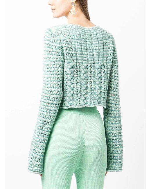 Marco Rambaldi Green Chunky-Knit Button-Down Cardigan
