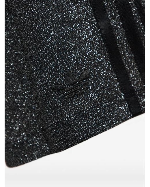 Adidas Gray Lurex Stripe-Detail Mini Skirt