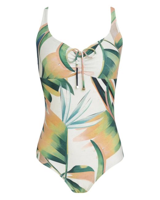 Lygia & Nanny Green Graphic-Print Swimsuit