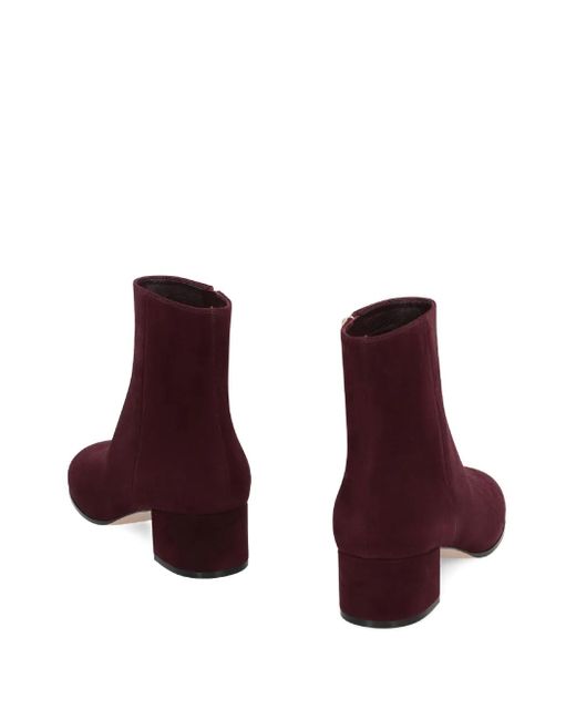 Gianvito Rossi Purple 70Mm Joelle Suede Block-Heel Ankle Boots