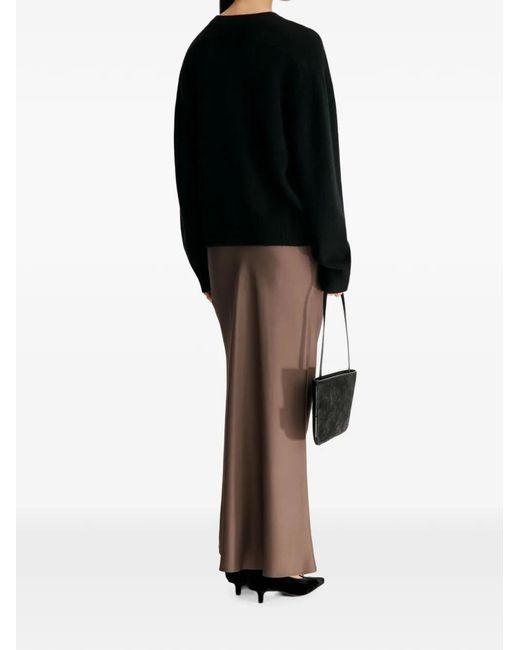 Loulou de Saison Black Malo Oversized Cashmere Henley Sweater
