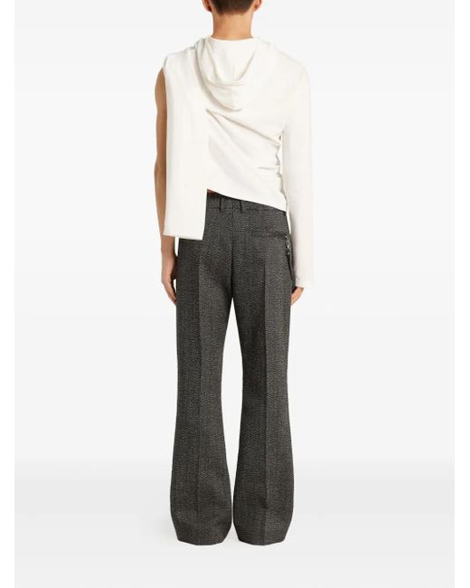 Courreges White Asymmetric Long-Sleeve Hoodie