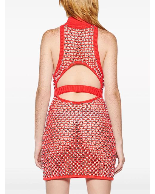 DIOTIMA Opengebreide Mini-Jurk in het Red