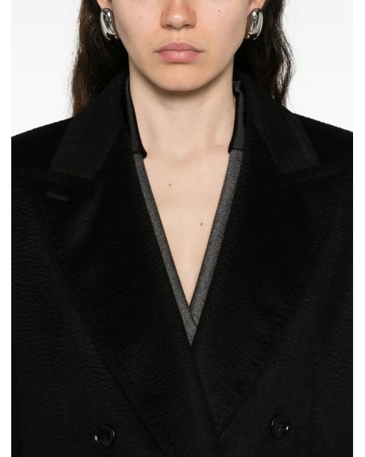 Abrigo con doble botonadura Max Mara de color Black