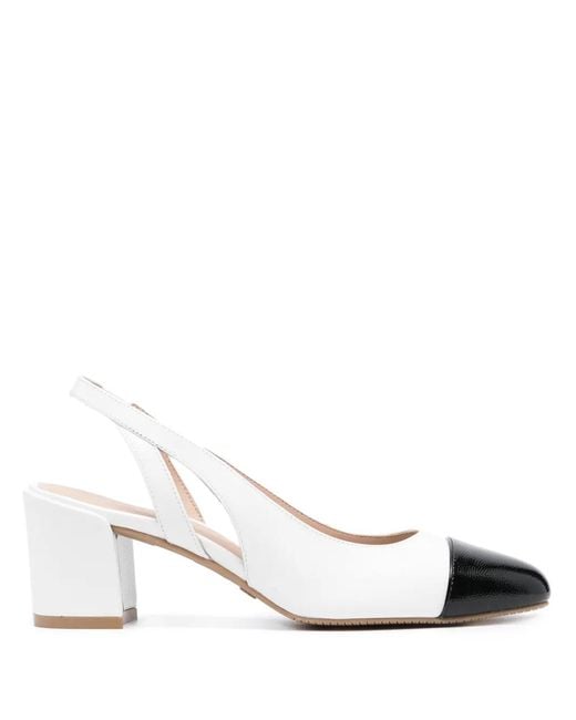 Stuart Weitzman White Sleek Slingback 60Mm Leather Pumps