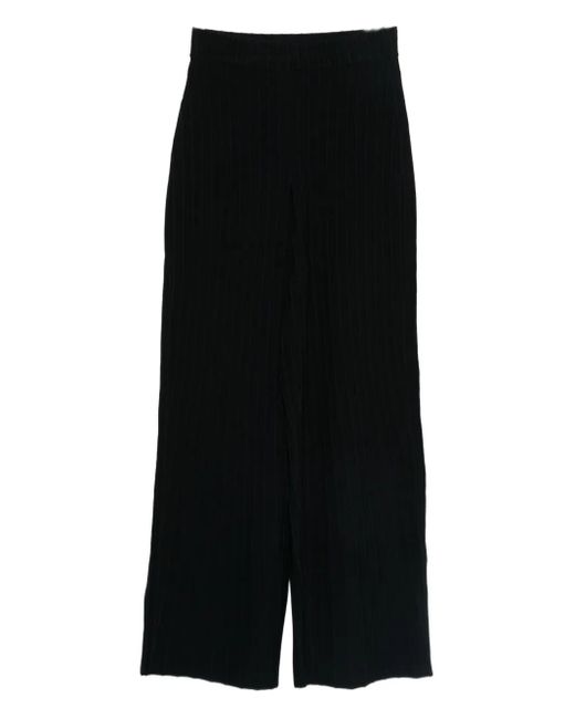 Cult Gaia Black Pinstripe-Print Trousers