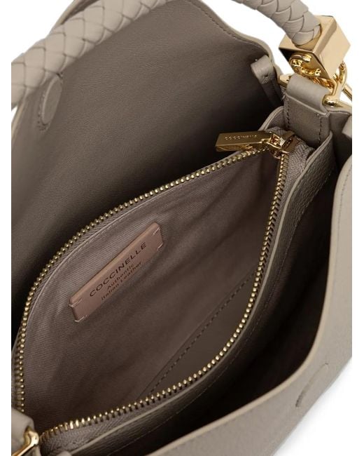 Coccinelle Natural Braided-Handle Leather Tote Bag