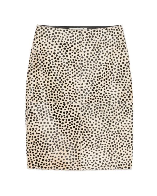 Rohe Natural Cheetah Pony Hair Midi Skirt