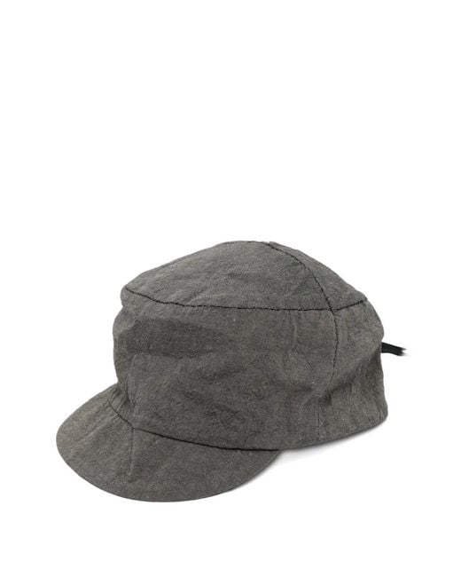 Forme D'expression Gray Crinkled-Finish Panelled Cap for men