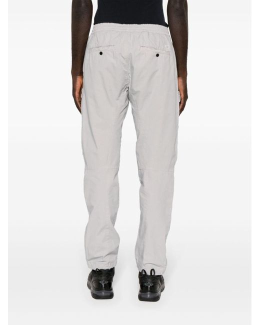 C P Company Gray Mircroreps Cotton Cargo Trousers for men
