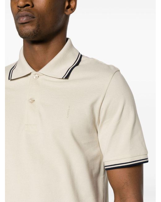 Sandro Natural Logo-embroidered Piqué Polo Shirt for men