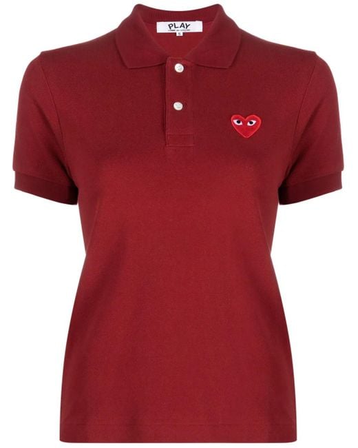 COMME DES GARÇONS PLAY Logo Embroidered Cropped Polo Shirt