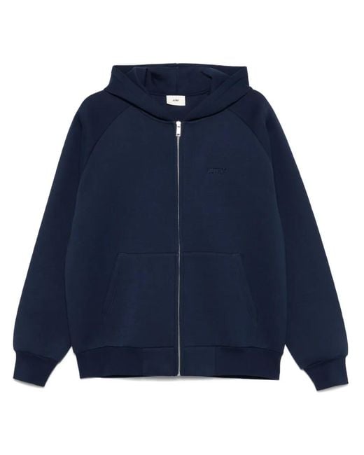 Autry Blue Logo-Debossed Hoodie