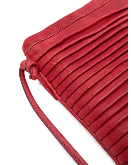 SOMMET Red Sac Porté Épaule Paloma Rows À Design Plissé