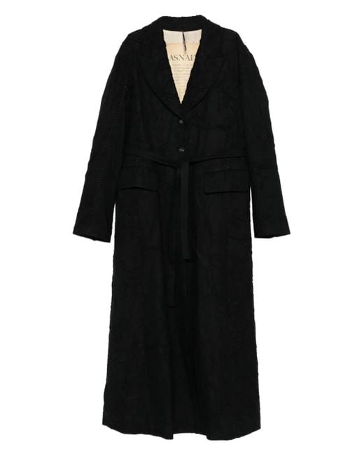 Masnada Black Single-Breasted Coat