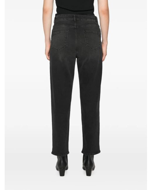 MAISON 123 Black Rio Faded-Effect Jeans