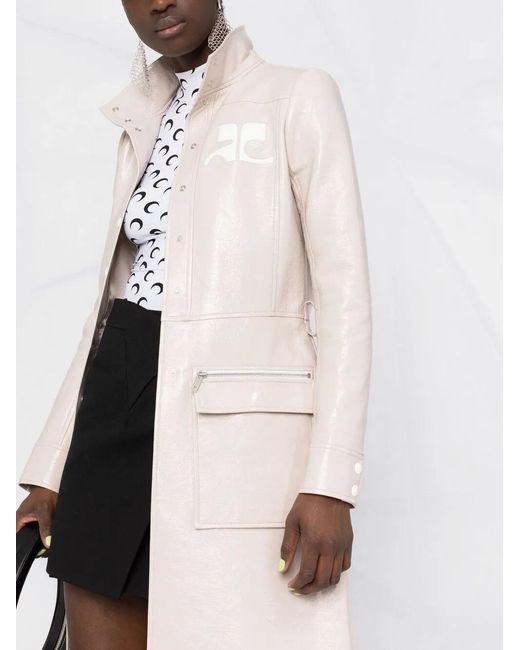 Courreges Multicolor Logo-Appliqué Vinyl Trench Coat