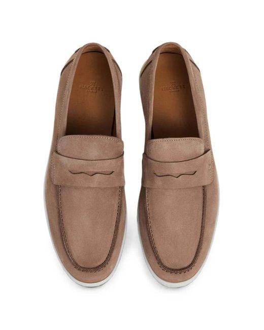 Hackett White Nubuck Saddle Sneakers for men