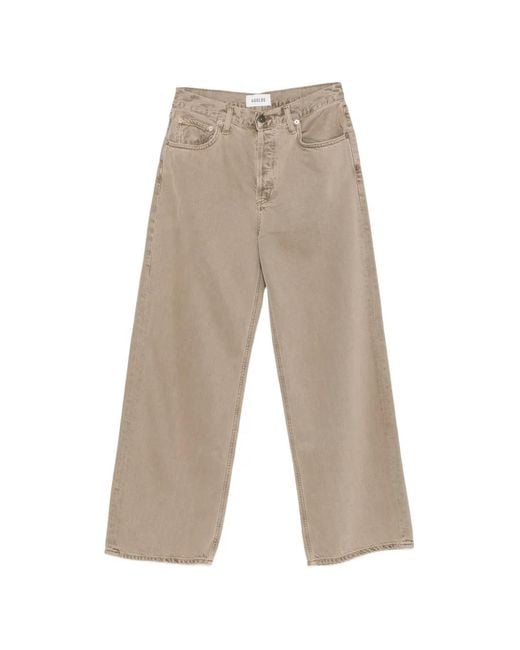 Agolde White Low Slung Baggy Straight-Leg Jeans