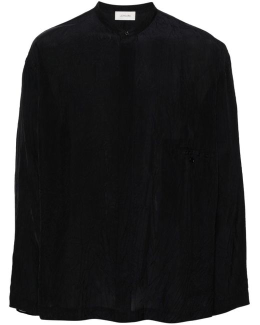 Lemaire Semi-transparentes Hemd mit Knitteroptik in Black für Herren