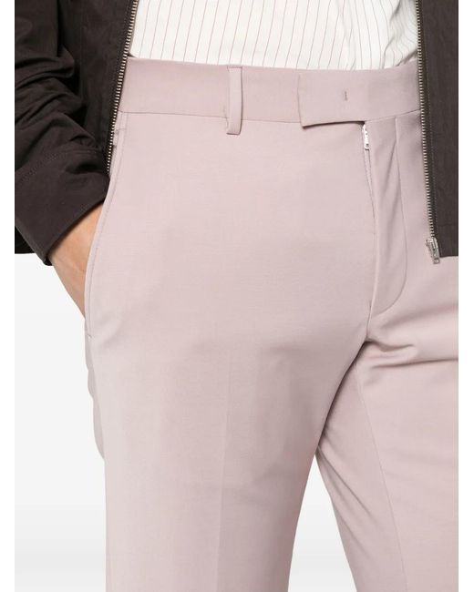 Karl Lagerfeld Pink Belt-Loop Tailored Trousers for men