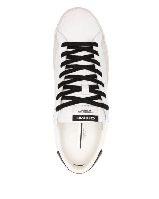 Crime London White Distressed Sneakers for men