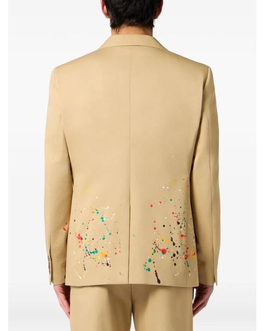 Philipp Plein White Blazer Gigolo Fit Paint Slapsh Painted for men