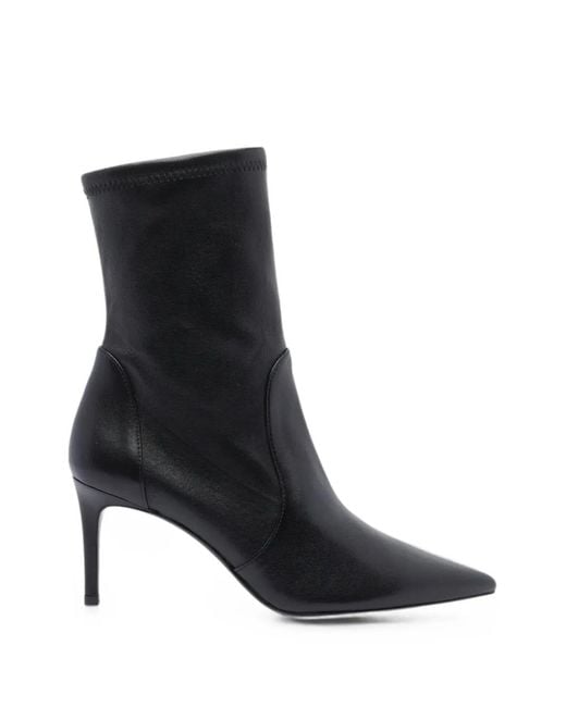 Stuart Weitzman Black Stuart Power Pointed-Toe Ankle Boots