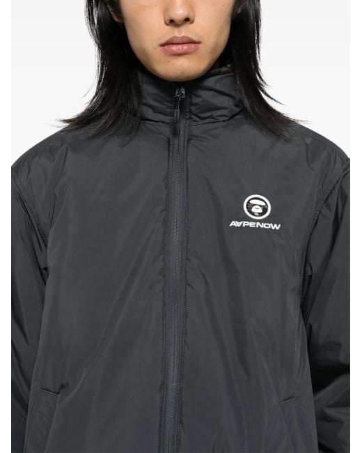 Chaqueta AAPENOW moonface con cremallera y logo Aape By A Bathing Ape de hombre de color Black