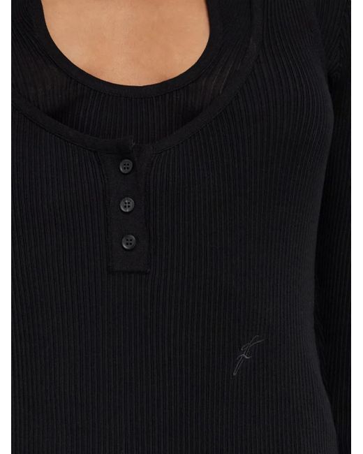 Jersey con cuello rasgado Ferragamo de color Black