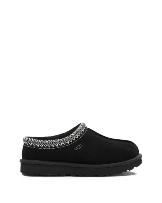 Ugg Black Tasman Ii Embroidered Flat Mules